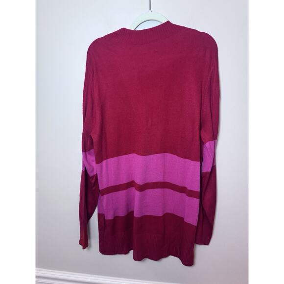 Madeleine Thompson Womens Red Knit Ribbed Trim Cardigan Sweater L NWT Valentine - Picture 10 of 12